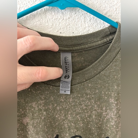 Proud Sister of a Soldier Tee Medium Bleach Dyed Army Green Graphic - Picture 4 of 8